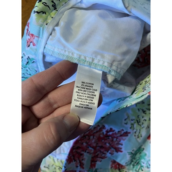 Crown & Ivy Shelby Scalloped 4" Hem Shorts Floral Blue Preppy American Sz 16‎ - Picture 7 of 10